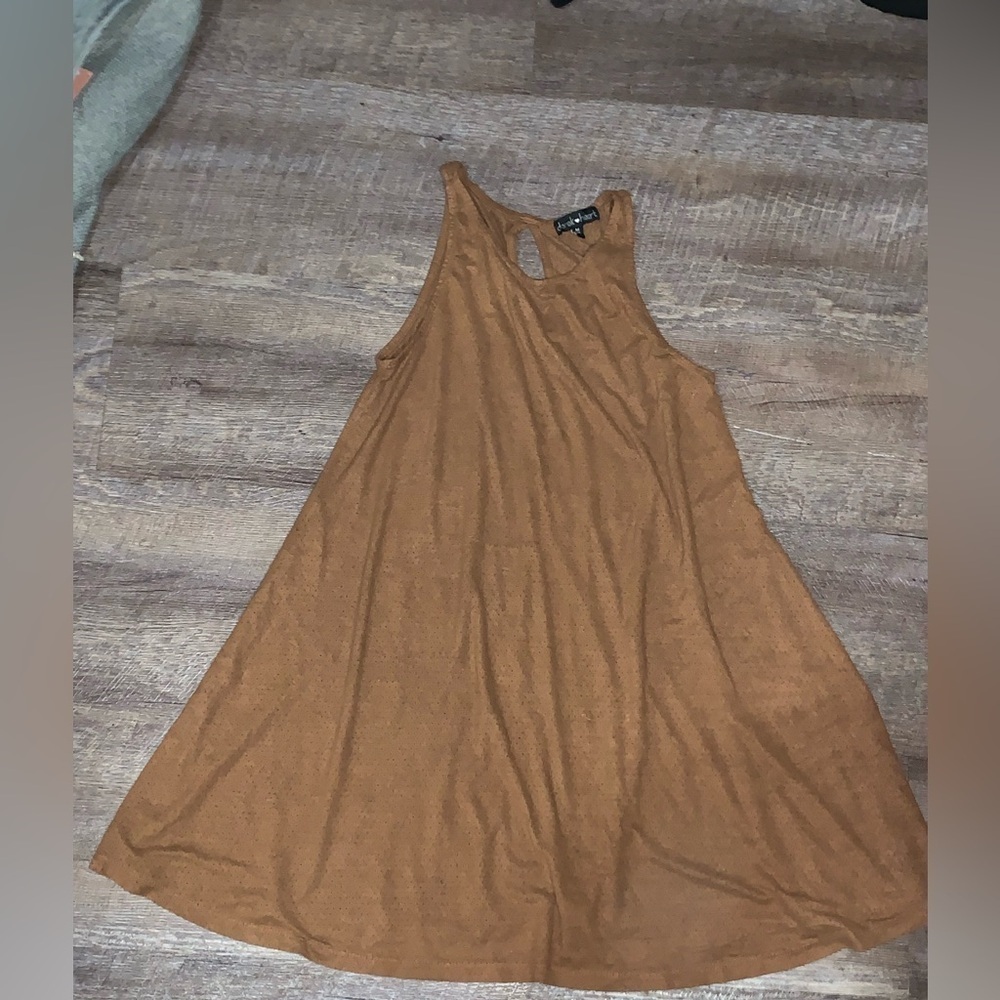 Derek heart suede sleeveless dress